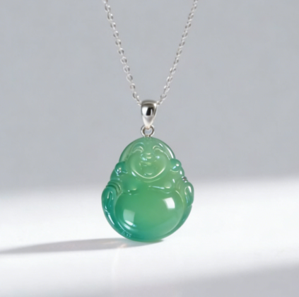 D119 Pendant Necklace: Green Joyful Spirit