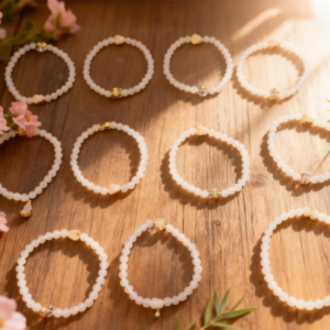 D222 Starry White Bead Bracelet(Random style)